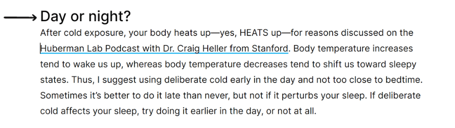 Andrew Huberman answers whether it's better to take an ice bath in the morning or at night.