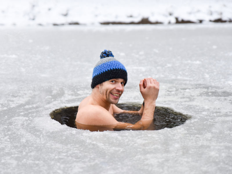 I wish I looked this happy when I'm in cold water
