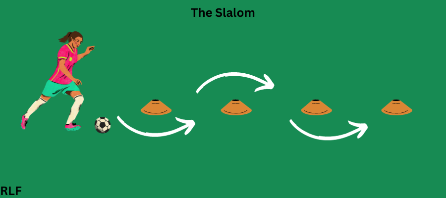 How to do a slalom: going around cones.
