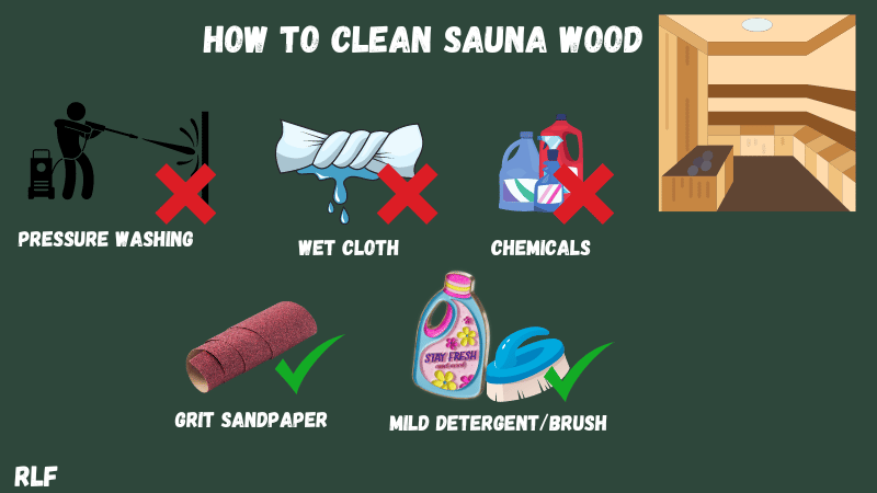 how to clean sauna wood
