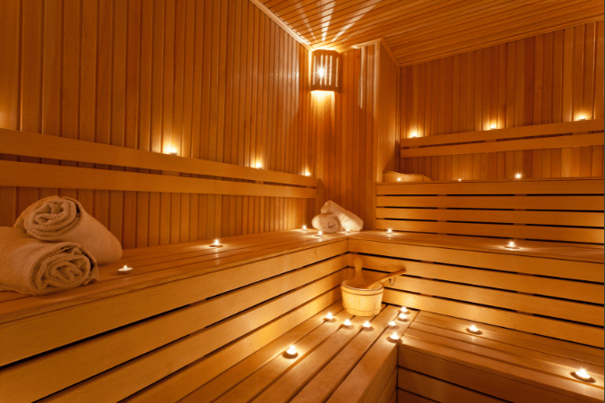 how to clean a sauna: beautiful sauna