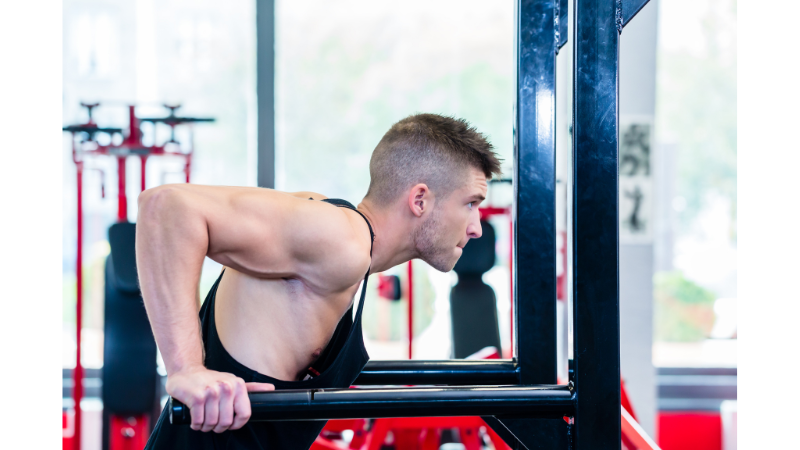 man doing dips