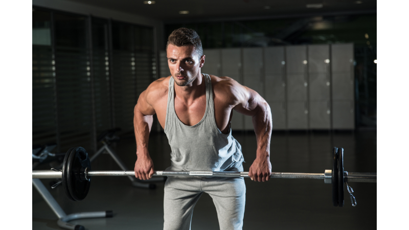 man doing bent over rows