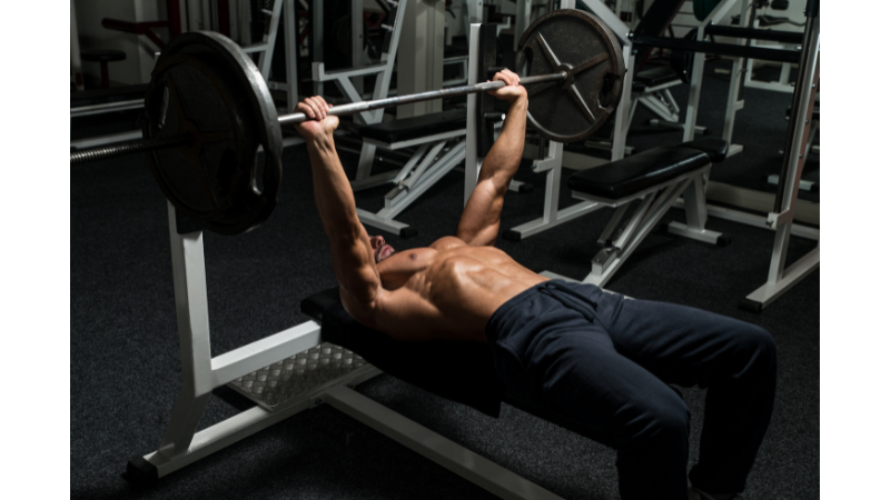 man bench pressing